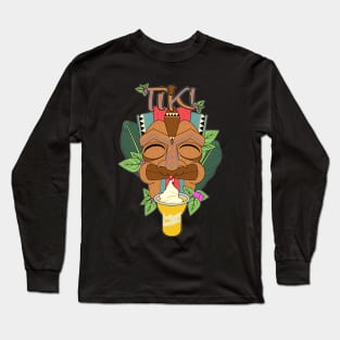 Tiki Totem Pineapple Whip Sip Long Sleeve T-Shirt